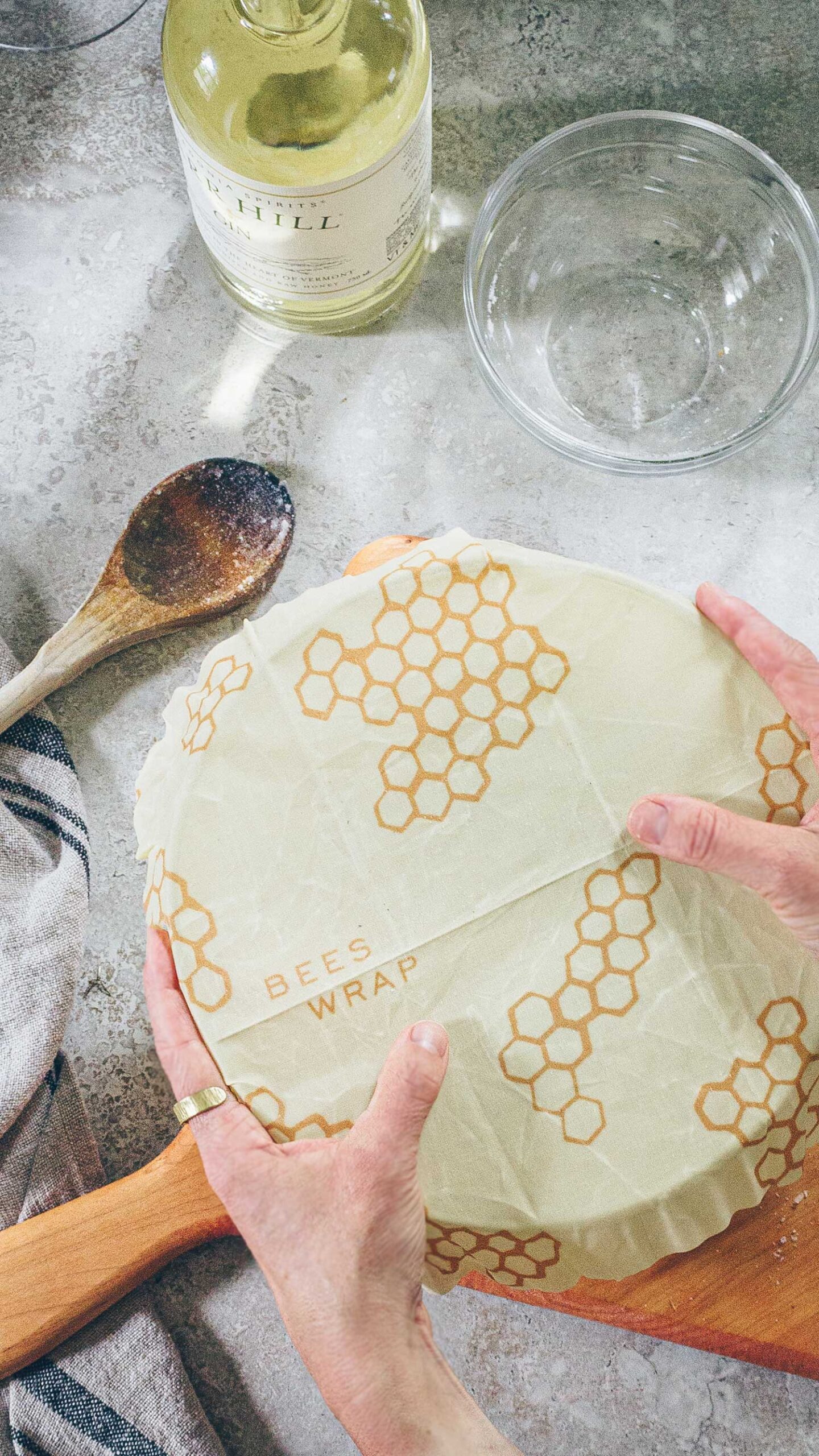 A bowl covered in Bee's Wrap