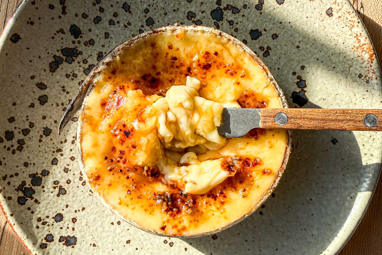 Maple brûlée Harbison recipe with molten Vermont cheese and caramelized maple sugar crust